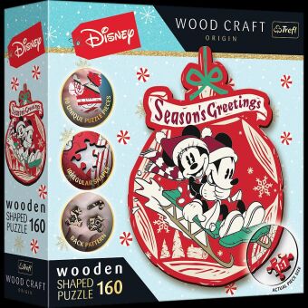 Joc / Jucărie Holz Puzzle 160  Disney - Mickey und Minni's Weihnachtsabenteuer 