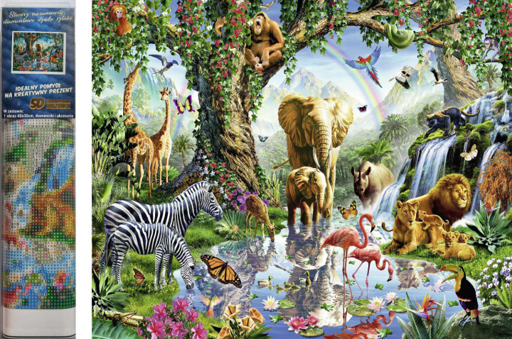 Carte Diamentowa mozaika zwierzęta dzikie w raju NO-1007435 