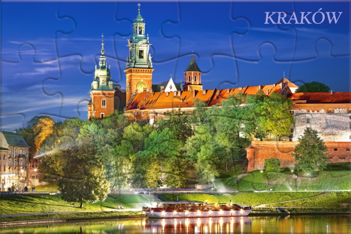 Carte Puzzle 24 Pocztówka Wawel Castle by Night Poland KAR-024001 
