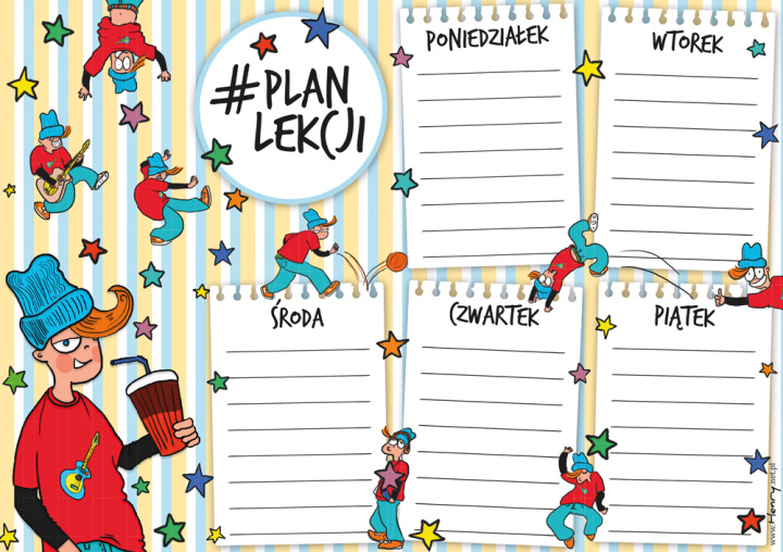 Carte Plan lekcji A5 Chłopak 
