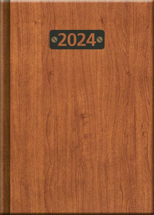 Kniha Diář 2024 Praktik DŘEVO, denní A6 