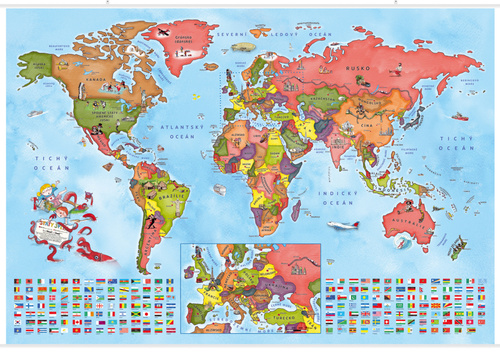 Tiskovina Ilustrovaná mapa států světa pro malé cestovatele 