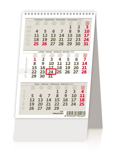 Calendar / Agendă MINI tříměsíční kalendář ČR/SR - stolní kalendář 2024 