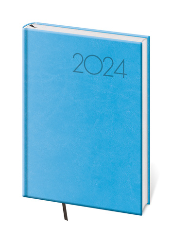 Naptár/Határidőnapló Diář 2024 týdenní A5 Print Pop - světle modrá 