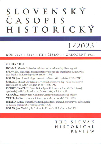 Könyv Slovenský časopis historický  1/2023 