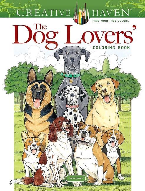 Carte CREATIVE HAVEN DOG LOVERS COLORING BK GREEN JOHN