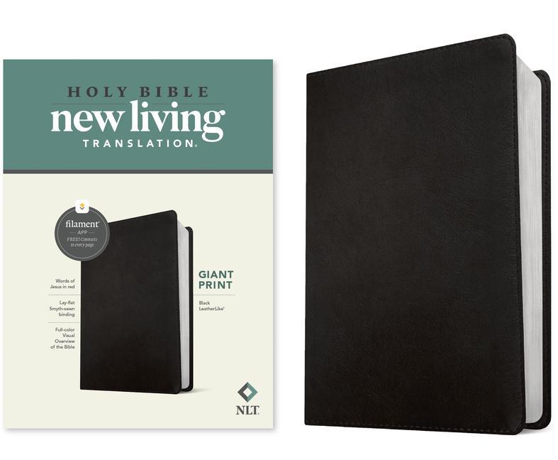 Kniha NLT Giant Print Bible, Filament-Enabled Edition (Leatherlike, Black, Red Letter) 