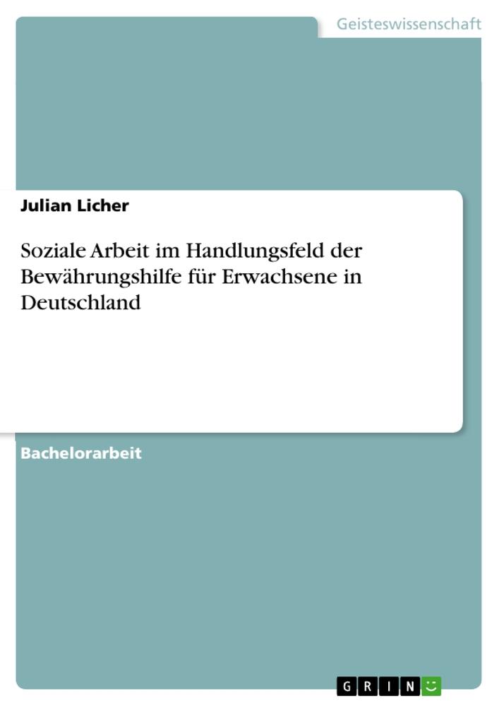 Książka Soziale Arbeit im Handlungsfeld der Bewährungshilfe für Erwachsene in Deutschland 