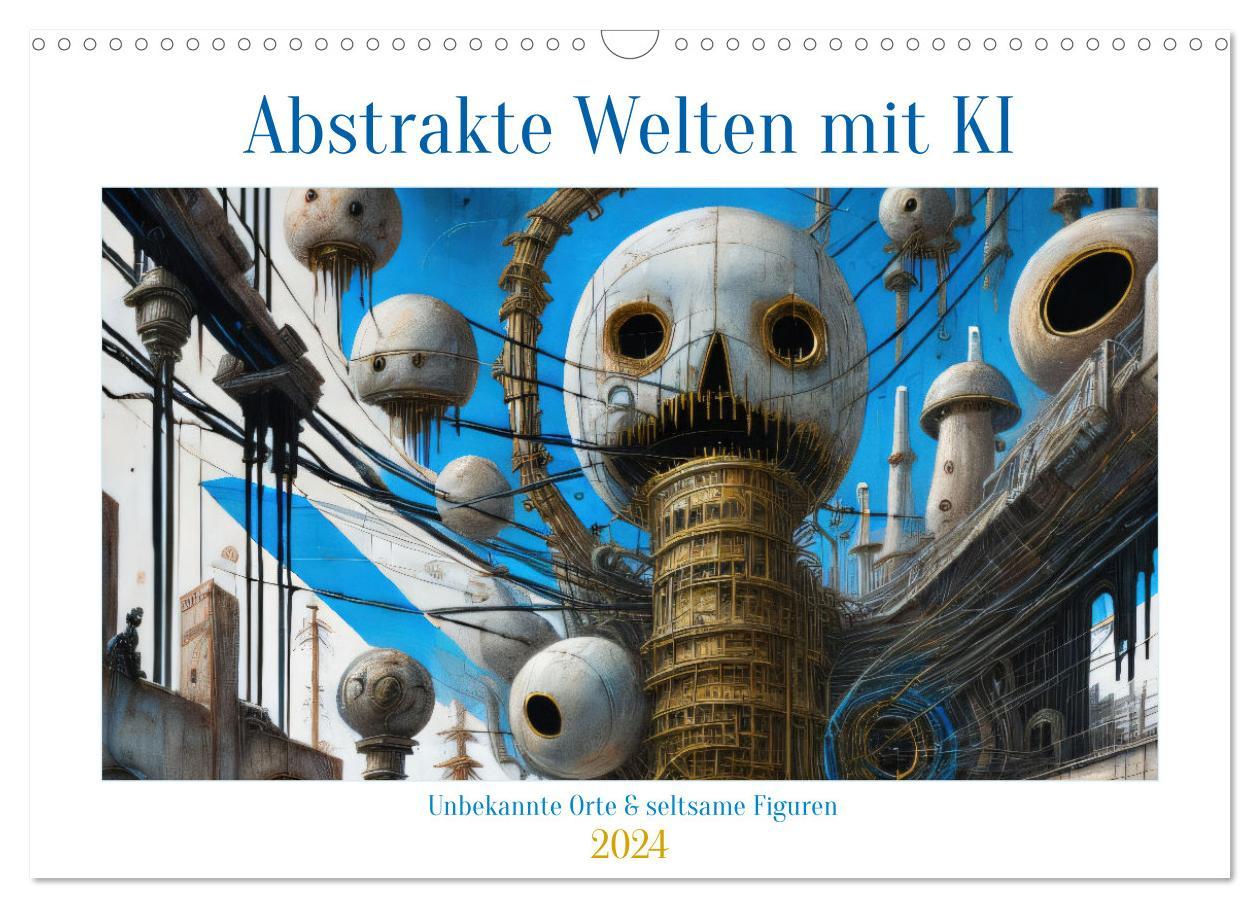 Kalendář/Diář Abstrakte Welten mit KI (Wandkalender 2024 DIN A3 quer), CALVENDO Monatskalender 