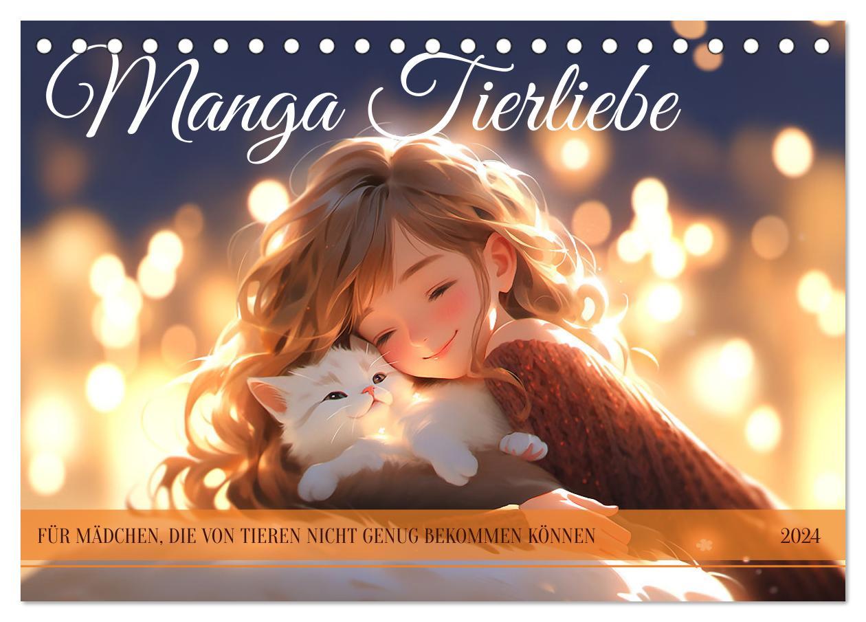 Calendar / Agendă Manga Tierliebe (Tischkalender 2024 DIN A5 quer), CALVENDO Monatskalender 