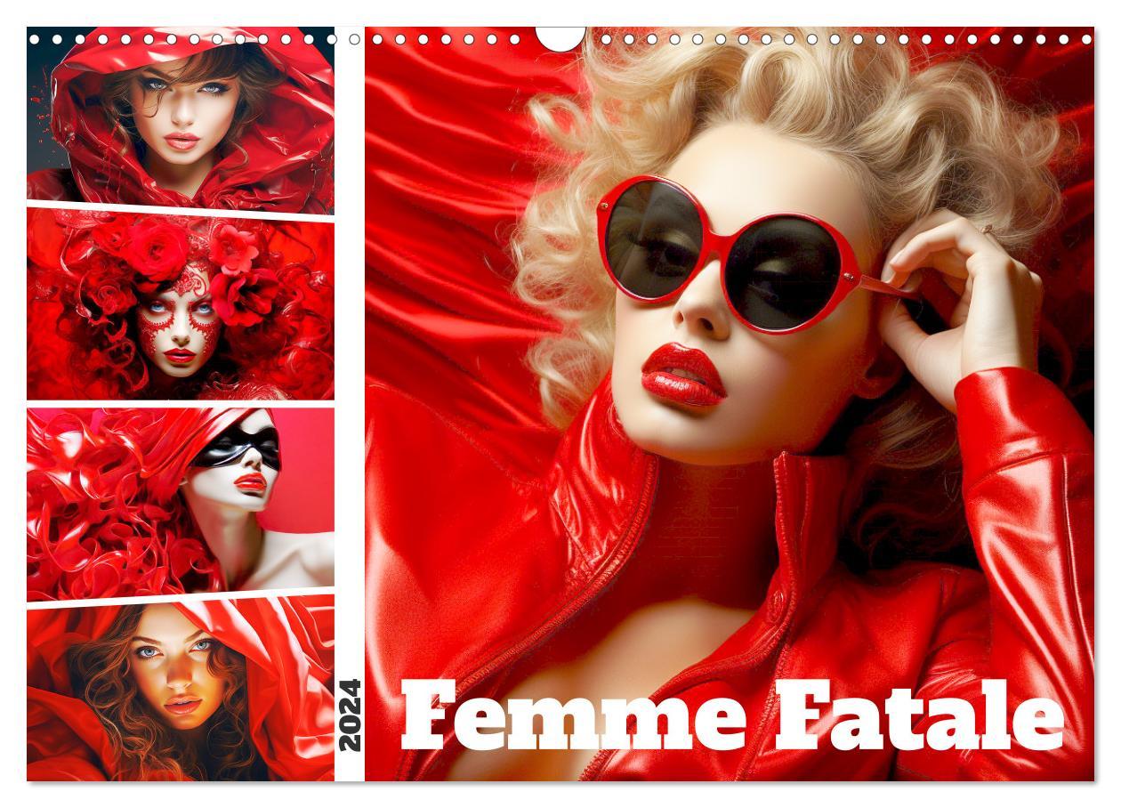 Naptár/Határidőnapló Femme Fatale. Portraits. Starke und schöne Frauen (Wandkalender 2024 DIN A3 quer), CALVENDO Monatskalender 