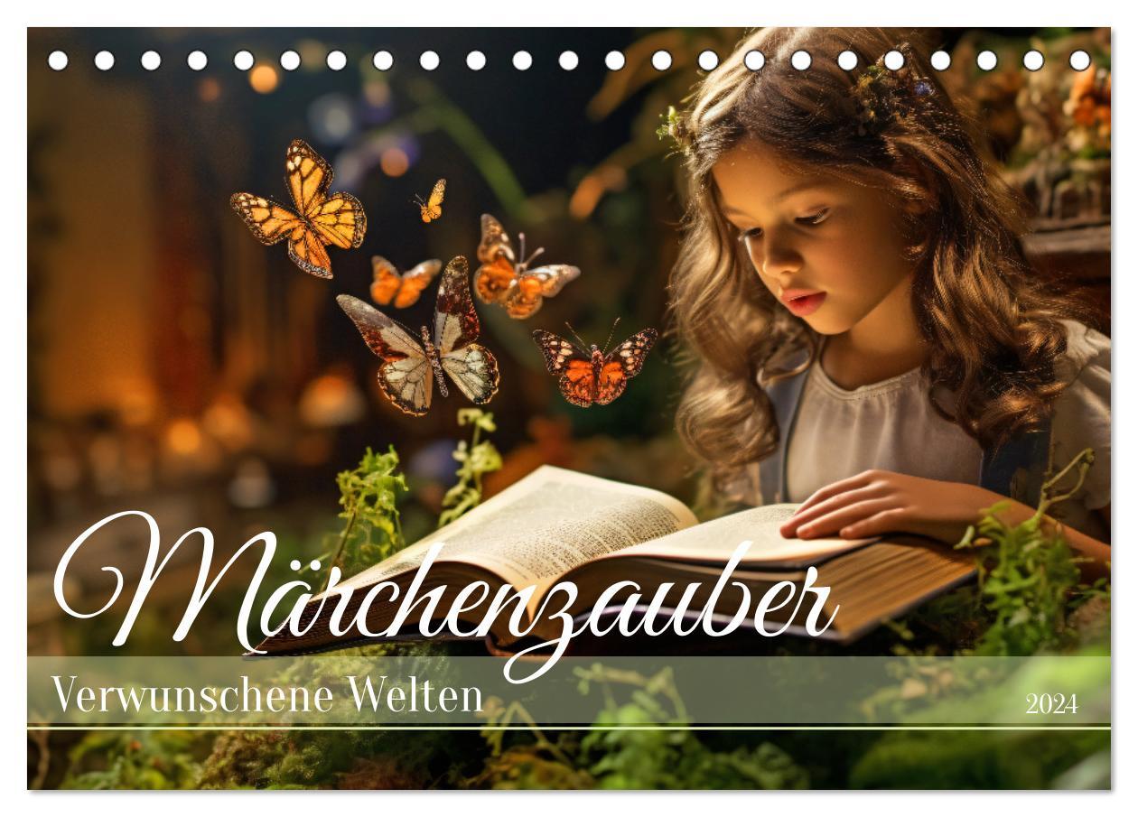 Calendar / Agendă Märchenzauber - Verwunschene Welten (Tischkalender 2024 DIN A5 quer), CALVENDO Monatskalender 