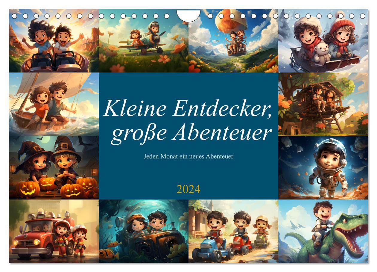 Calendar / Agendă Kleine Entdecker, große Abenteuer (Wandkalender 2024 DIN A4 quer), CALVENDO Monatskalender 