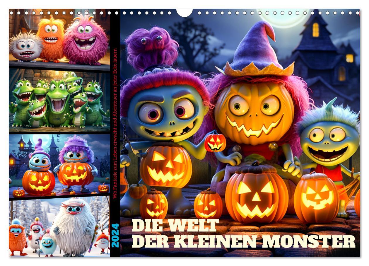 Kalendář/Diář Die Welt der kleinen Monster (Wandkalender 2024 DIN A3 quer), CALVENDO Monatskalender 