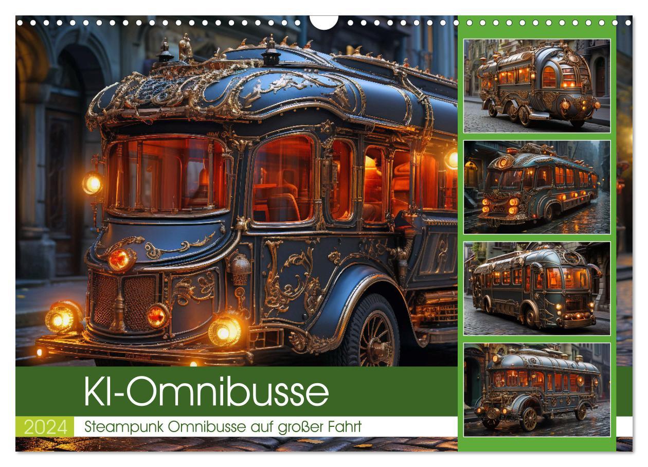 Kalendář/Diář KI-Omnibusse (Wandkalender 2024 DIN A3 quer), CALVENDO Monatskalender 