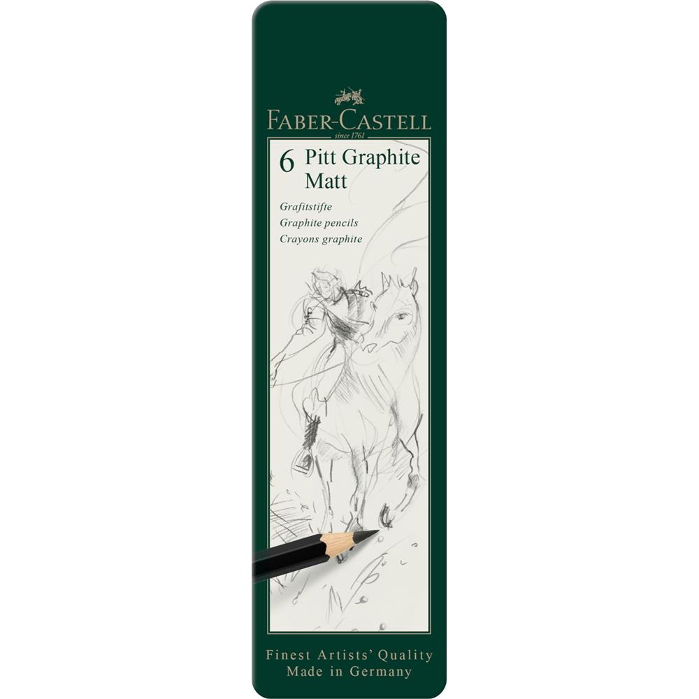 Carte Ołówek artystyczny Pitt Graphite matt 6 szt opakowanie metalowe 