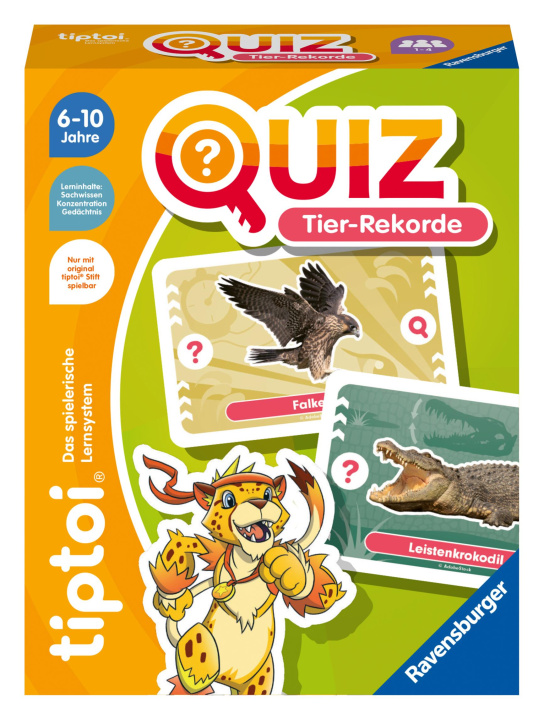 Hra/Hračka Ravensburger tiptoi 00194 Quiz Tier-Rekorde, Quizspiel für Kinder ab 6 Jahren, für 1-4 Spieler 