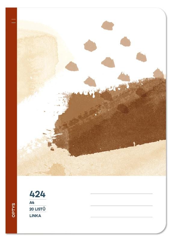 Papírszerek Optys Školní sešit 424 bezdřevý linka - čokoláda 