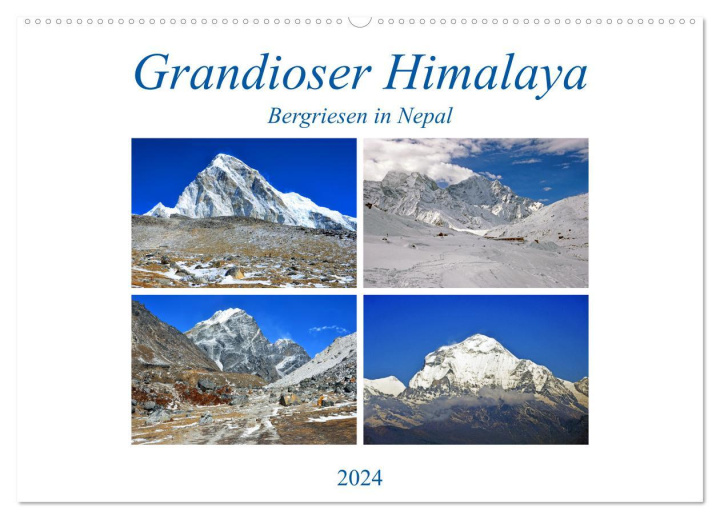 Calendar / Agendă Grandioser Himalaya, Bergriesen in Nepal (Wandkalender 2024 DIN A2 quer), CALVENDO Monatskalender 