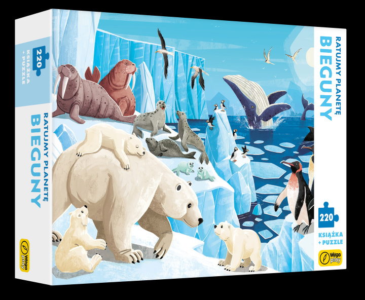 Knjiga Książka i puzzle Ratujmy planetę bieguny 220 elementów Ester Tome