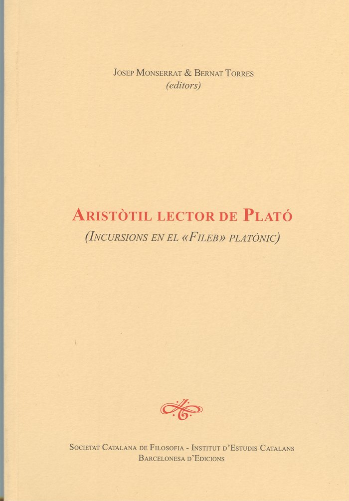 Boek ARISTOTIL LECTOR DE PLATO SALES I CODERCH