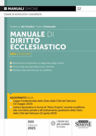 Kniha Manuale di diritto ecclesiastico Federico Del Giudice