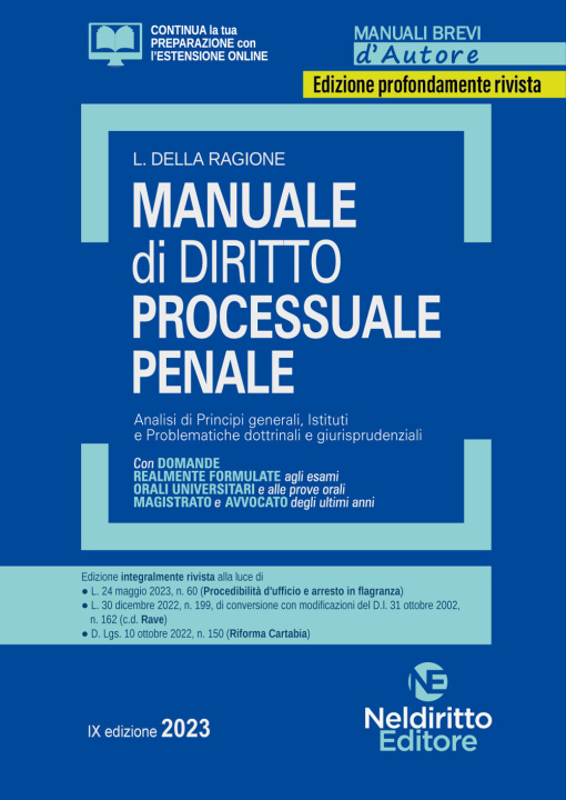 Книга Manuale di diritto processuale penale Luca Della Ragione
