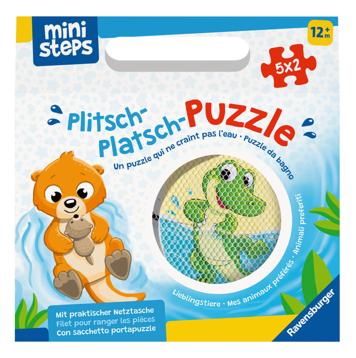 Gra/Zabawka Ravensburger ministeps 4589 Plitsch-Platsch-Puzzle Lieblingstiere - Outdoor- & Badespielzeug, Spielzeug ab 1 Jahre, inklusive praktischer Netztasche 