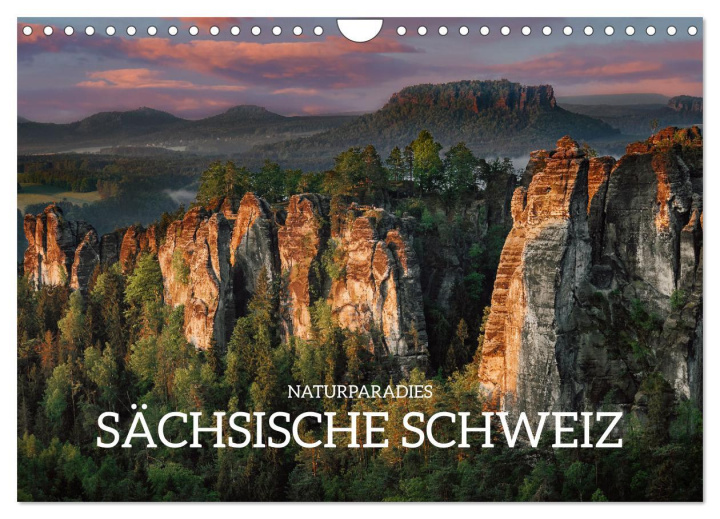 Kalendarz/Pamiętnik Naturparadies Sächsische Schweiz (Wandkalender 2024 DIN A4 quer), CALVENDO Monatskalender 