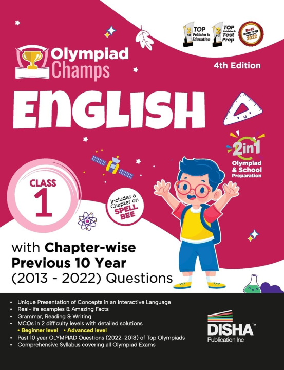 Buch Olympiad Champs English Class 1 with Chapter-wise Previous 10 Year (2013 - 2022) Questions 4th Edition | Complete Prep Guide with Theory, PYQs, Past & Disha Experts