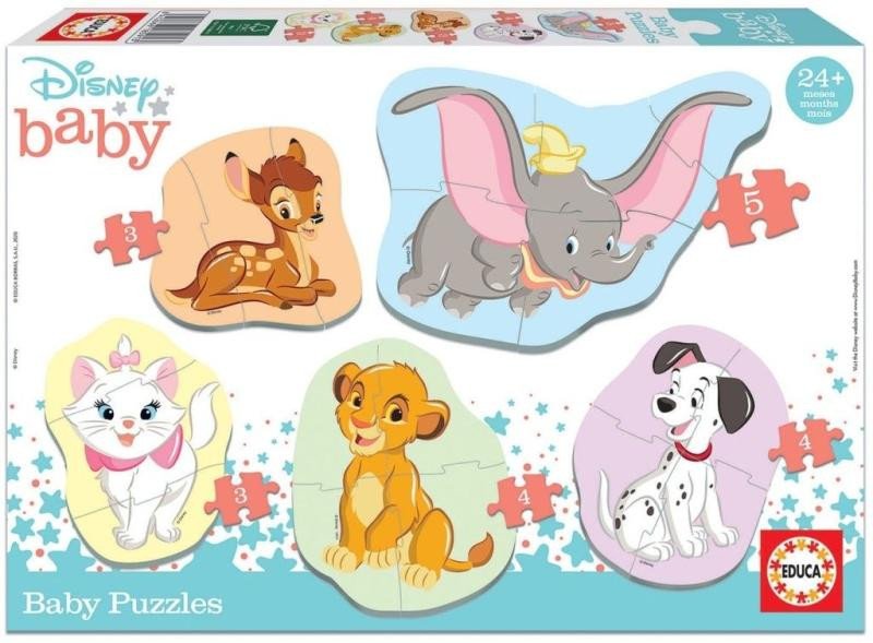 Hra/Hračka Puzzle baby Disney zvířata 2 5v1 (3-5 dílků) 