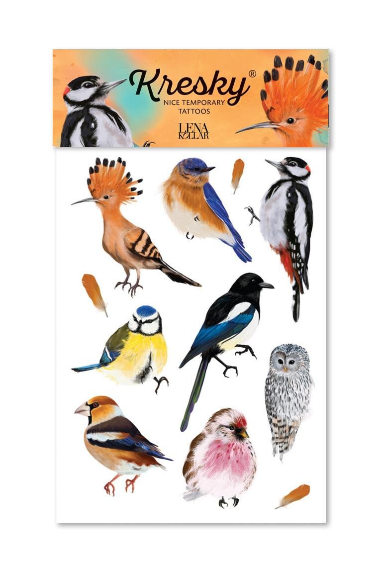Kniha Kresky dočasné tetování - Ptáci 