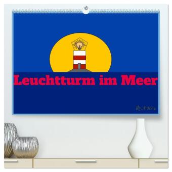 Kalendář/Diář Leuchtturm im Meer (hochwertiger Premium Wandkalender 2024 DIN A2 quer), Kunstdruck in Hochglanz Daniel Christian Aumüller