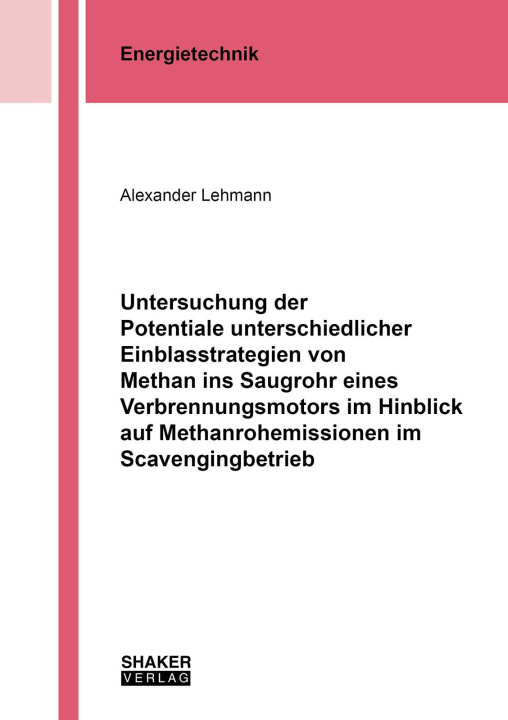 Libro Untersuchung der Potentiale unterschiedlicher Einblasstrategien von Methan ins Saugrohr eines Verbrennungsmotors im Hinblick auf Methanrohemissionen i 