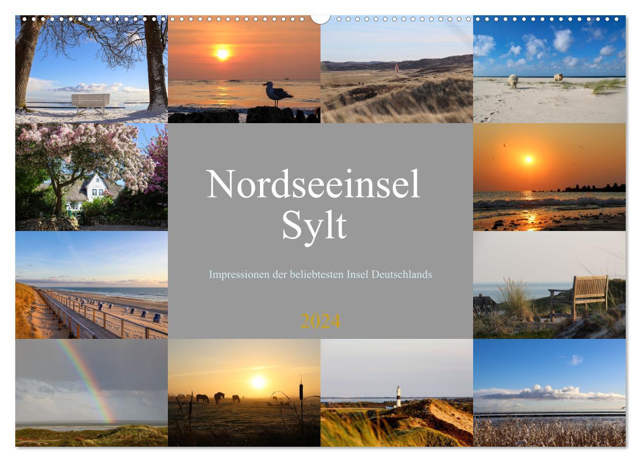 Kalendarz/Pamiętnik Nodseeinsel Sylt - Impressionen der beliebtesten Insel Deutschlands (Wandkalender 2024 DIN A2 quer), CALVENDO Monatskalender 