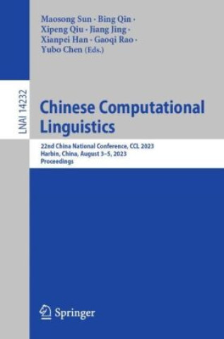 Książka Chinese Computational Linguistics Maosong Sun