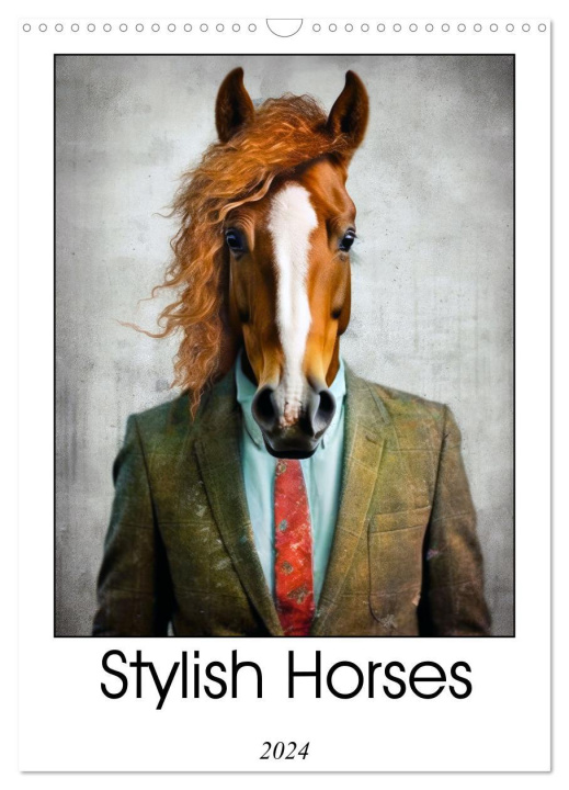 Calendar/Diary Stylish Horses (Wall Calendar 2024 DIN A3 portrait), CALVENDO 12 Month Wall Calendar 