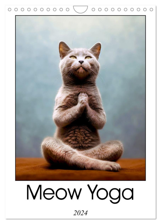 Calendar / Agendă Meow Yoga (Wall Calendar 2024 DIN A4 portrait), CALVENDO 12 Month Wall Calendar 