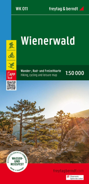Tiskovina Wienerwald, Wander-, Rad- und Freizeitkarte 1:50.000, freytag & berndt, WK 011 
