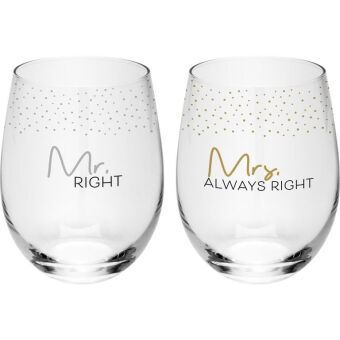 Játék Trinkglas Set Motiv "Mr & Mrs" 