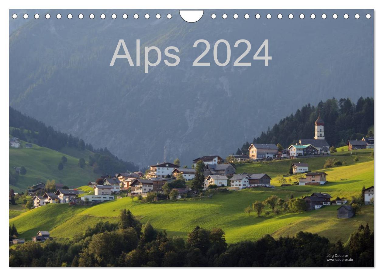 Naptár/Határidőnapló Alps 2024 (Wall Calendar 2024 DIN A4 landscape), CALVENDO 12 Month Wall Calendar 