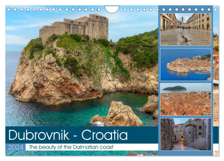 Naptár/Határidőnapló Dubrovnik - Croatia The beauty of the Dalmatian coast (Wall Calendar 2024 DIN A4 landscape), CALVENDO 12 Month Wall Calendar 