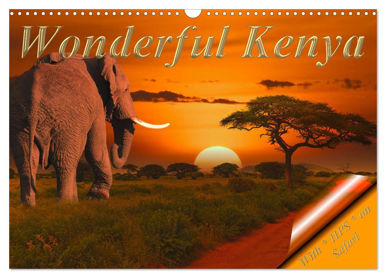 Naptár/Határidőnapló Wonderful Kenya (Wall Calendar 2024 DIN A3 landscape), CALVENDO 12 Month Wall Calendar 
