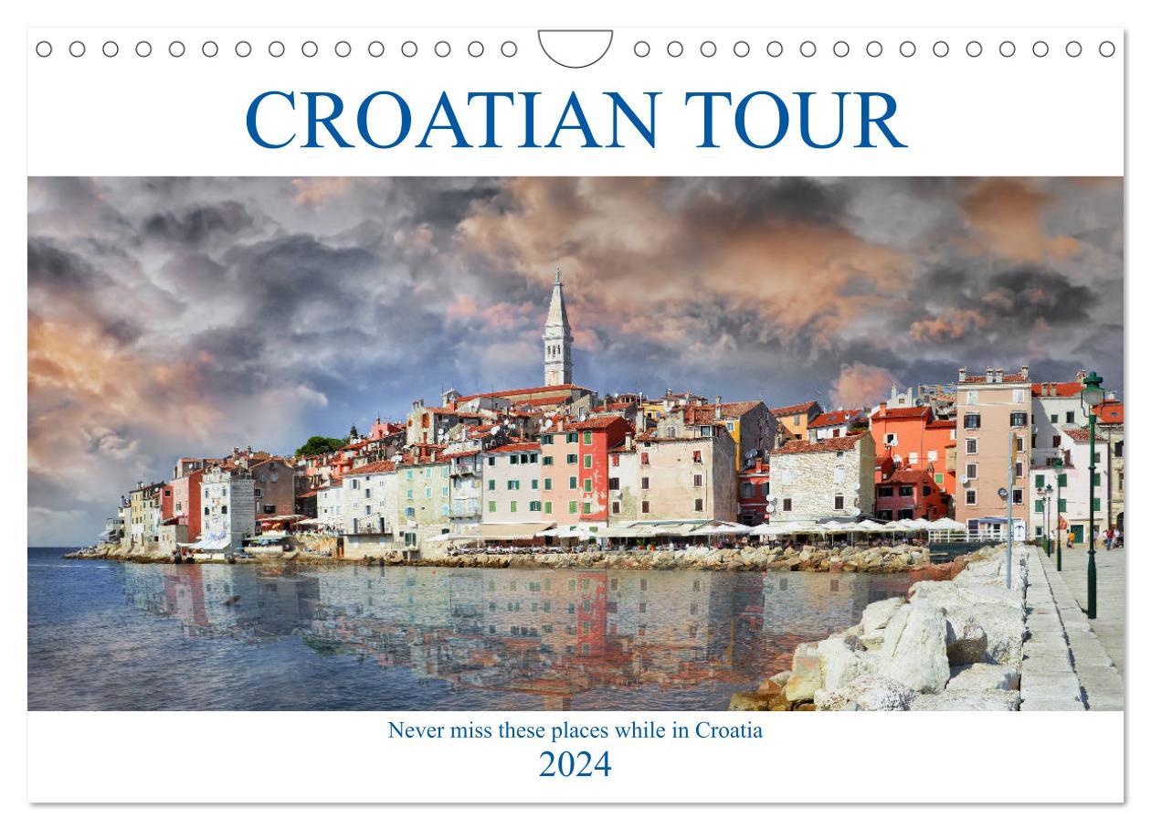 Naptár/Határidőnapló Croatian tour (Wall Calendar 2024 DIN A4 landscape), CALVENDO 12 Month Wall Calendar 
