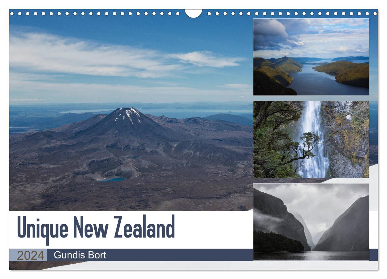 Calendar / Agendă Unique New Zealand (Wall Calendar 2024 DIN A3 landscape), CALVENDO 12 Month Wall Calendar 