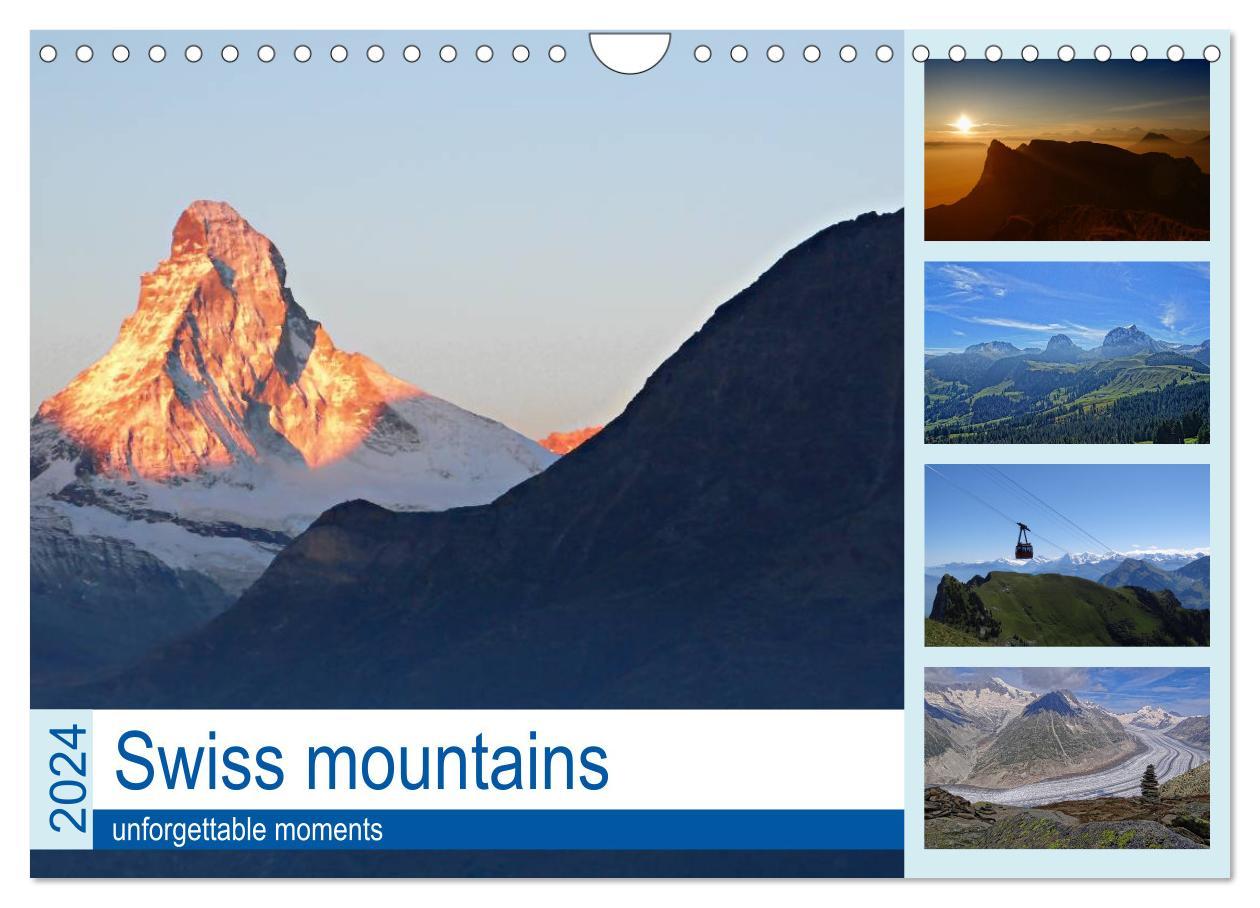 Календар/тефтер Swiss mountains unforgettable moments (Wall Calendar 2024 DIN A4 landscape), CALVENDO 12 Month Wall Calendar 