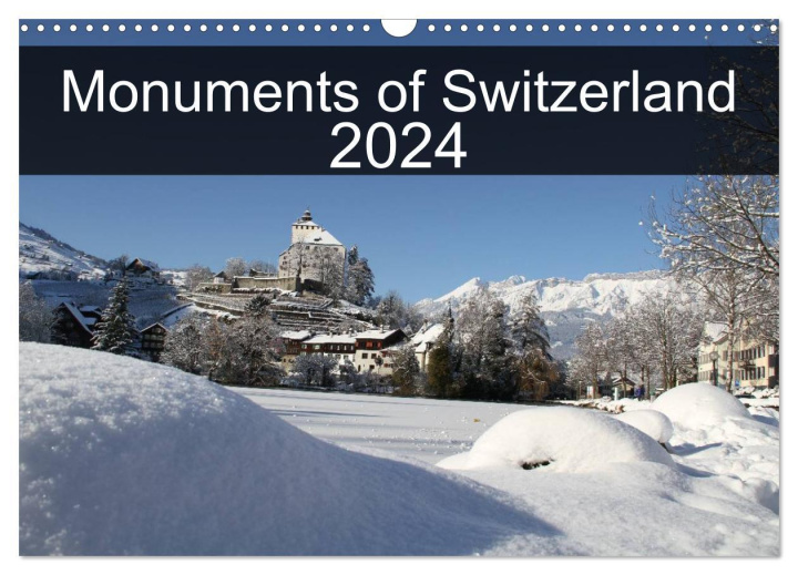 Naptár/Határidőnapló Monuments of Switzerland 2024 (Wall Calendar 2024 DIN A3 landscape), CALVENDO 12 Month Wall Calendar 
