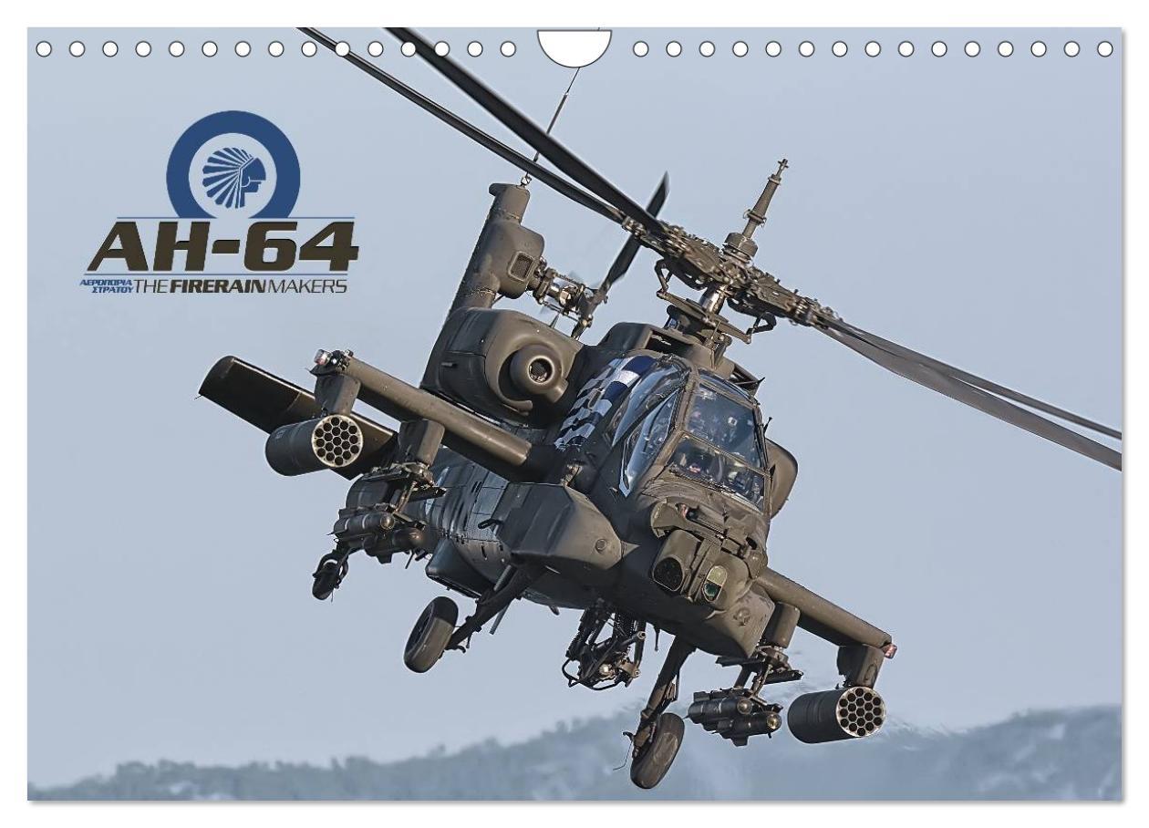 Naptár/Határidőnapló Hellenic Army AH-64 (Wall Calendar 2024 DIN A4 landscape), CALVENDO 12 Month Wall Calendar 