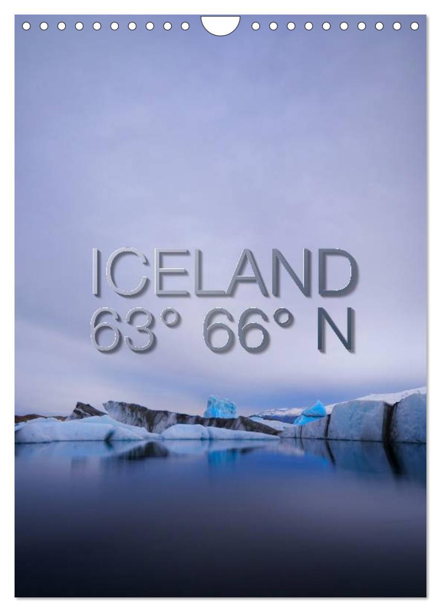 Calendar / Agendă Iceland 63° 66° N (Wall Calendar 2024 DIN A4 portrait), CALVENDO 12 Month Wall Calendar 