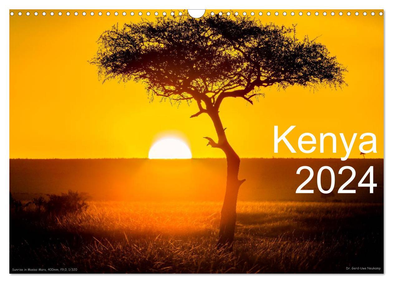 Naptár/Határidőnapló Kenya 2024 / UK-Version (Wall Calendar 2024 DIN A3 landscape), CALVENDO 12 Month Wall Calendar 